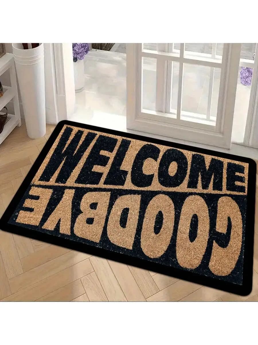 Welcome Goodbye Printed Doormat Non-Slip Washable Entrance Mat For Door Hallway Bedroom