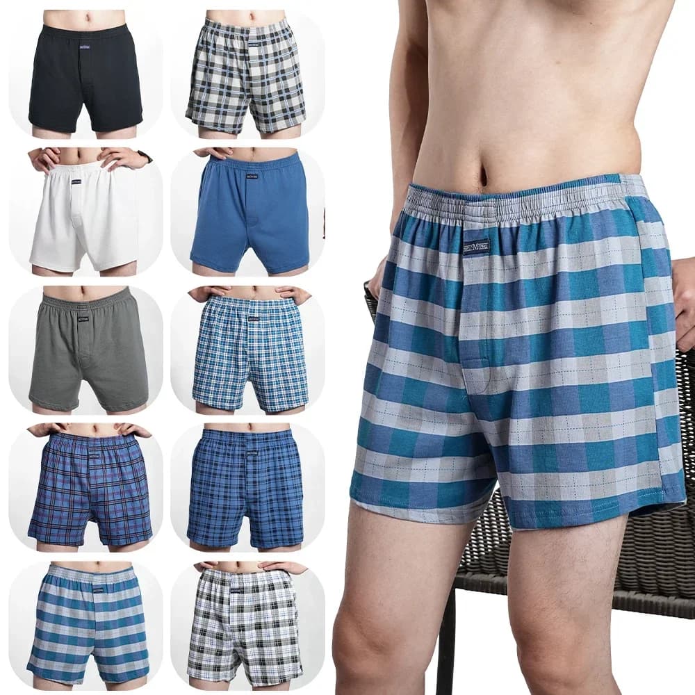 Men's boxer in pure cotton, high waist, strong sizes, casual, diamonds, trousers Aro, pajamas pants for home, M-3XL