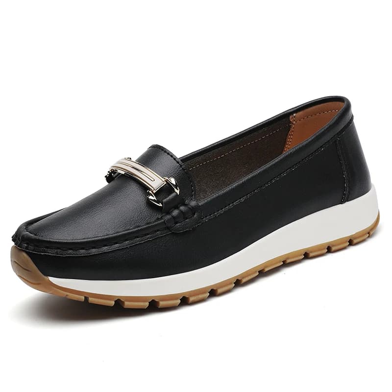 Women casual sports shoes, sneakers, moccasins, cow leather, lightweight, durable, with flat heel, fashionable, for everyday.