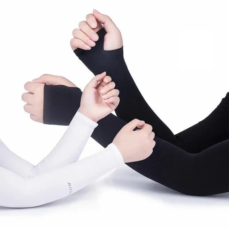 Scaldamuscoli unisex per protezione del braccio donna uomo Maniche sportive protezione solare UV copertura per le mani supporto corsa pesca ciclismo