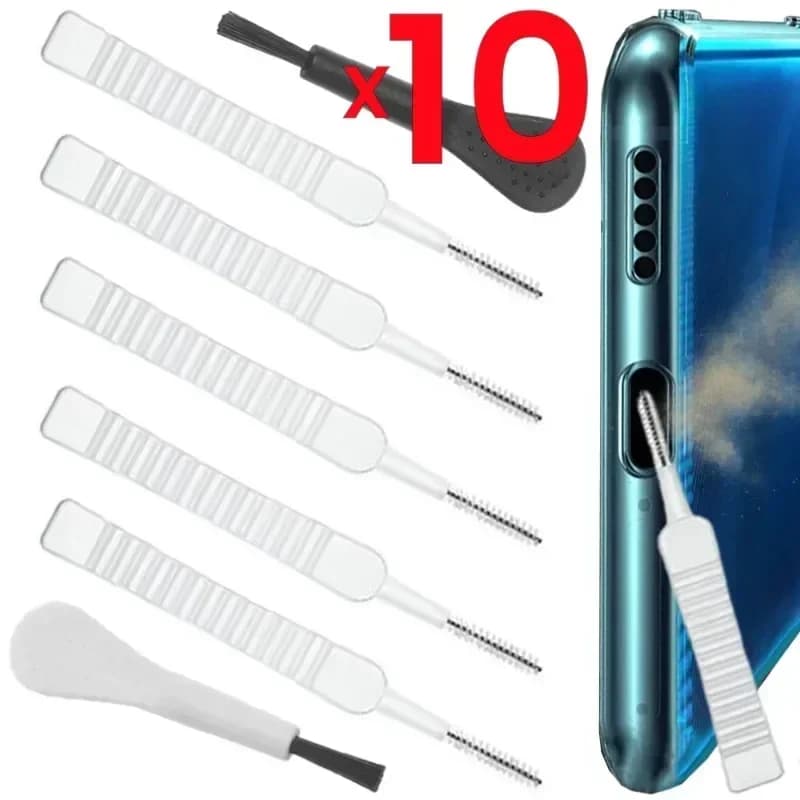 10-1 pz Porta di Ricarica Spina Antipolvere con Spazzola di Pulizia per iPhone 17 16 15 14 Pro Max Plus Samsung Xiaomi IOS Tipo C Set di Detergenti