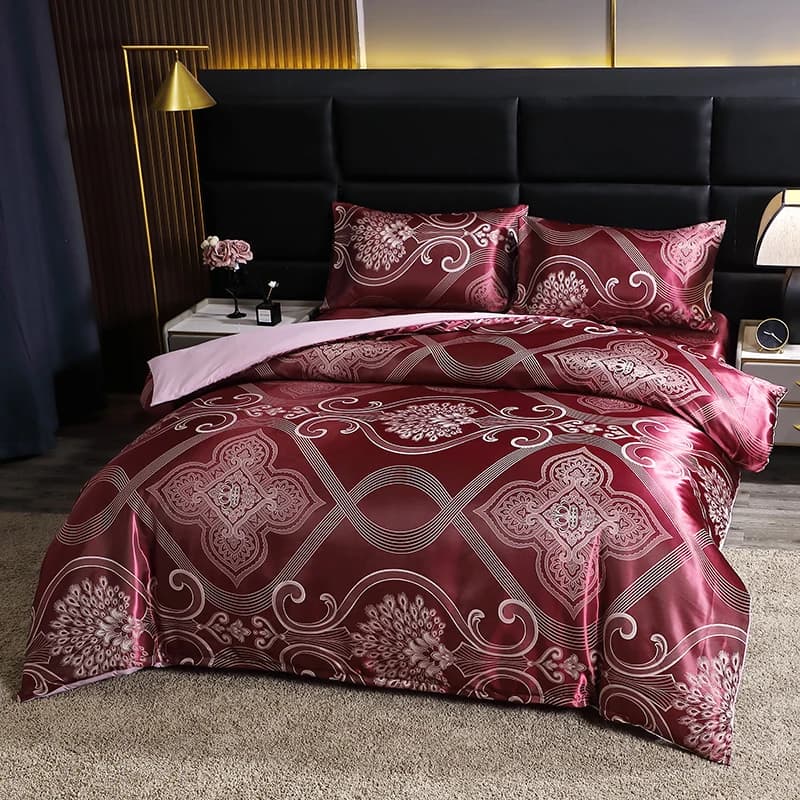 3pcs Bedding Set 1pc Duvet Cover and 2pcs Pillowcases European and American Style Light Luxury Jacquard Duvet Cover kit