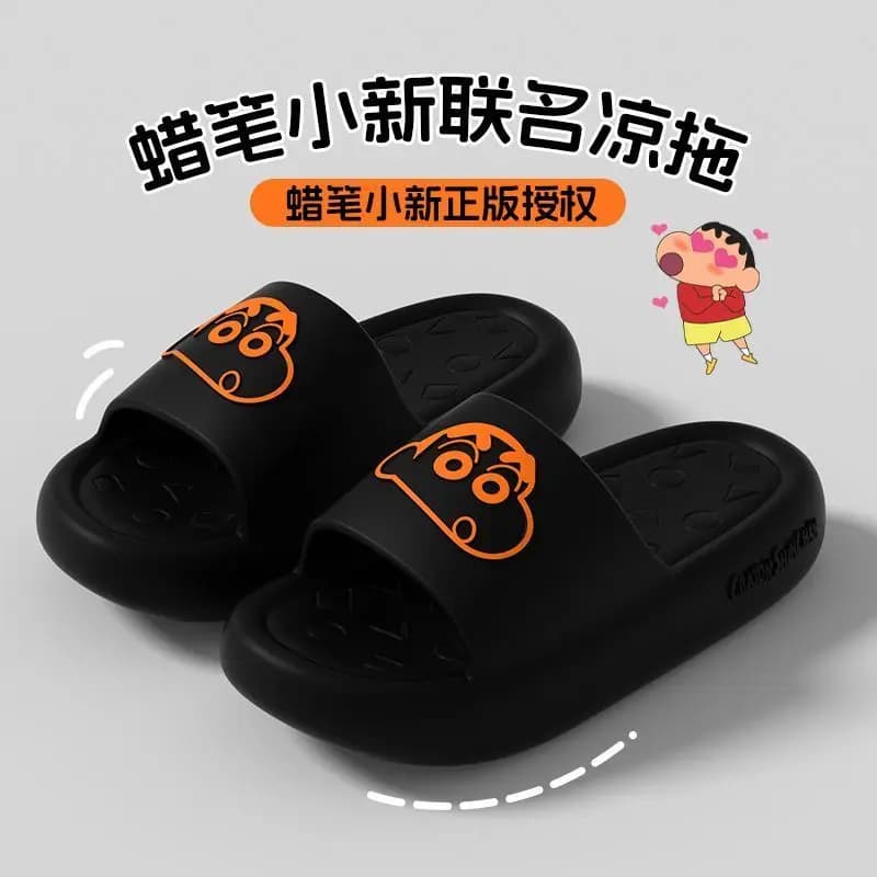 Crayon Shin-Chan Summer Slippers Male Female Anime Eva Shoes Student Bedroom Anti-Slip Thick Sole Beach Sandals Cute New Kawaii