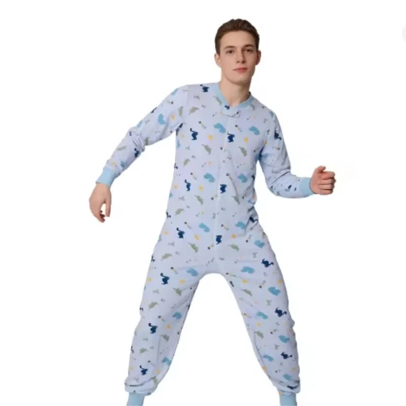 Moda simpatico cartone animato stampa body in puro cotone ABDL adulto bambino taglie forti tuta con cerniera unisex pigiama DDLG vestiti per la casa