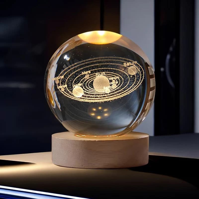 6 cm laser engraving 3D crystal ball home decoration gift space favorite travel planet aerospace astronomy