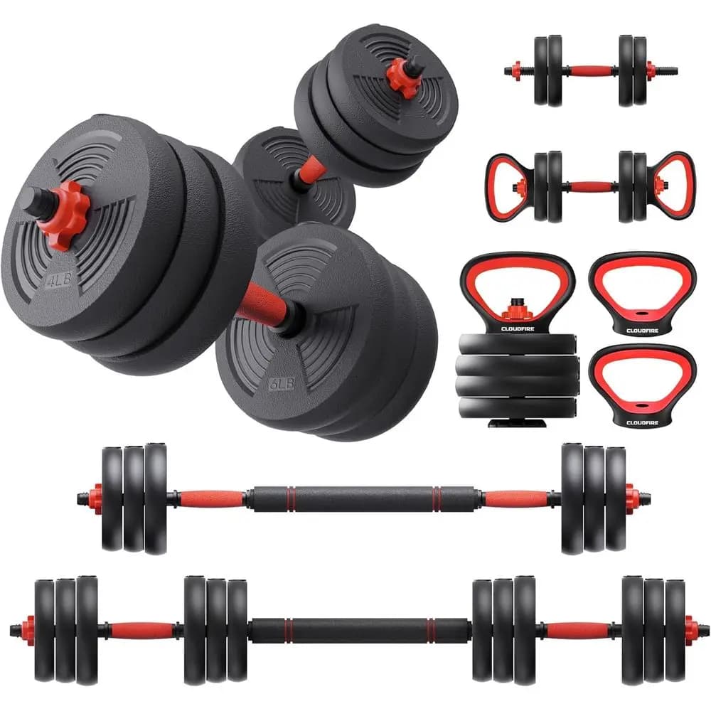 Set of adjustable handlebars 5-in-1 from 60 pounds with kettlebell, bar, support for push-ups and training options for home gym