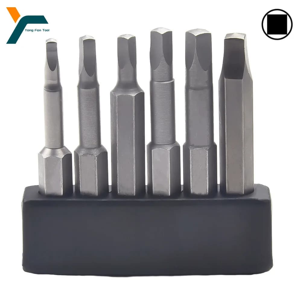 6 pezzi punta per cacciavite quadrata 1/4 '' codolo esagonale 50mm chiave punta magnetica presa vite elettrica testa per trapano a vento SQ 1 2 2.74 3 4 5