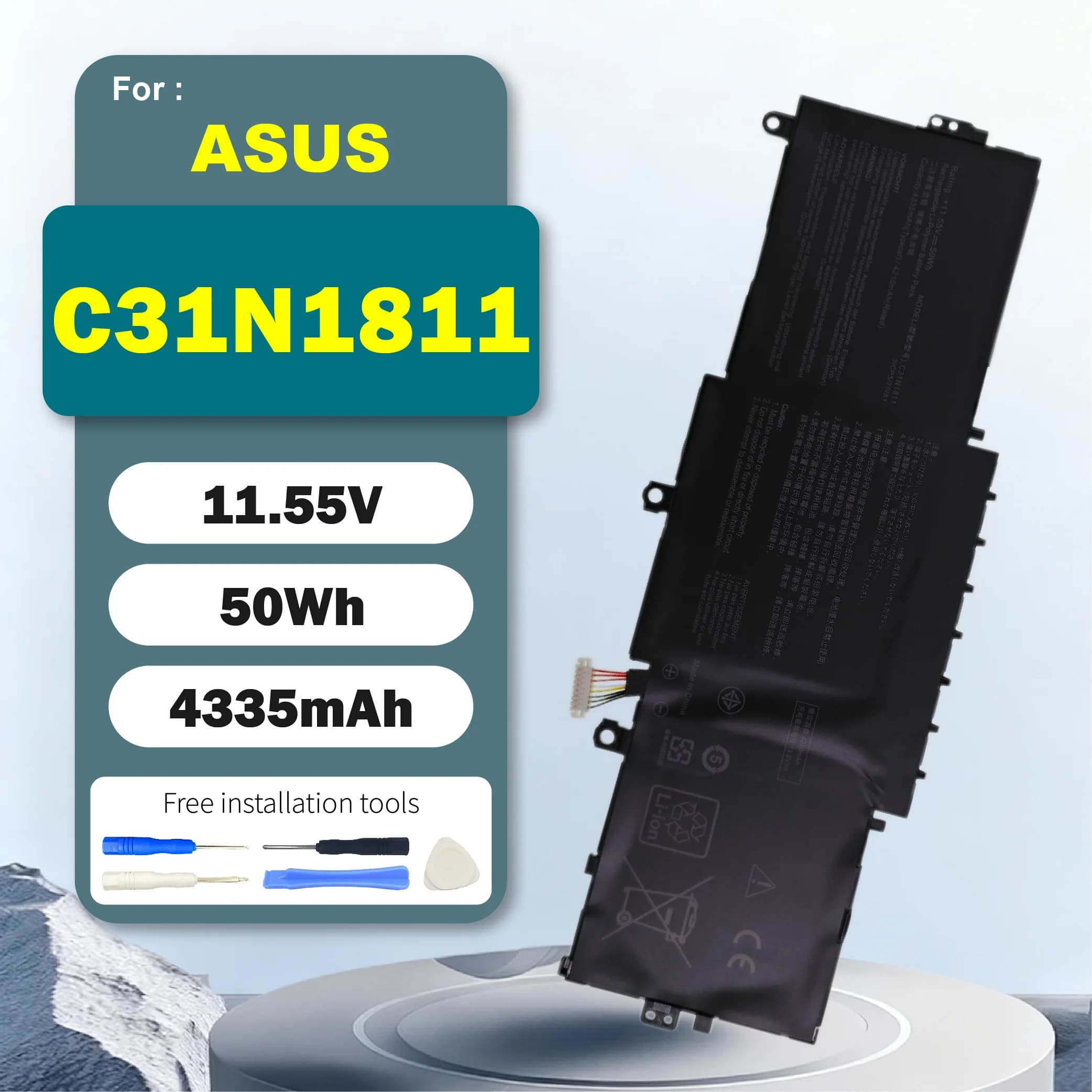 C31N1811 Quick Charge Replacement Laptop Battery for Asus ZenBook 14 UX433 Deluxe14 Compatible with 0B200-03080000 3ICP5/70/81