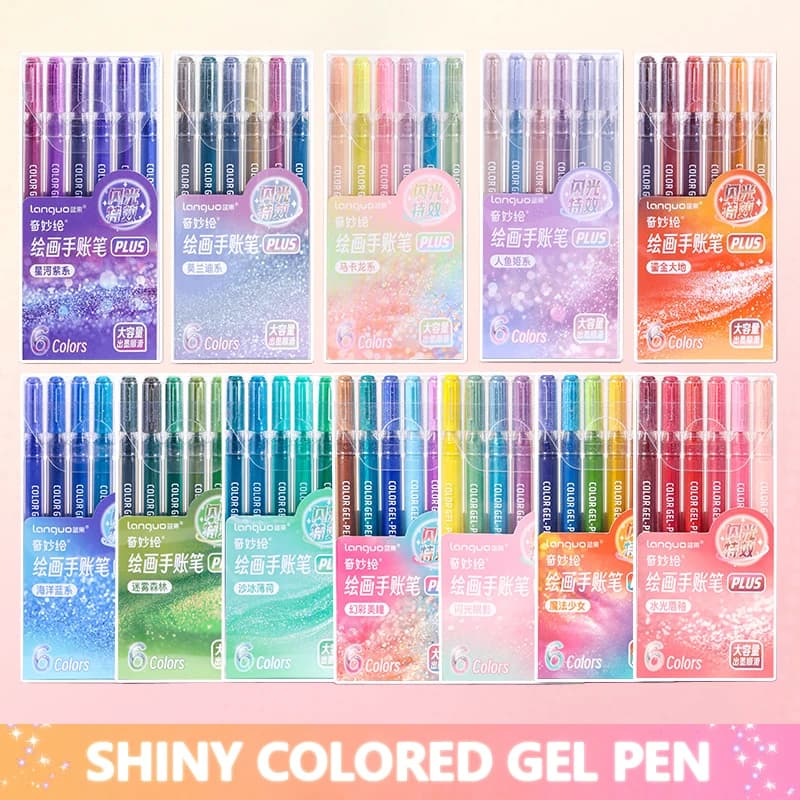 Penna gel per pittura colorata lucida Penne da disegno per diario artistico con glitter scintillanti multicolori per cancelleria per graffiti diray per studenti