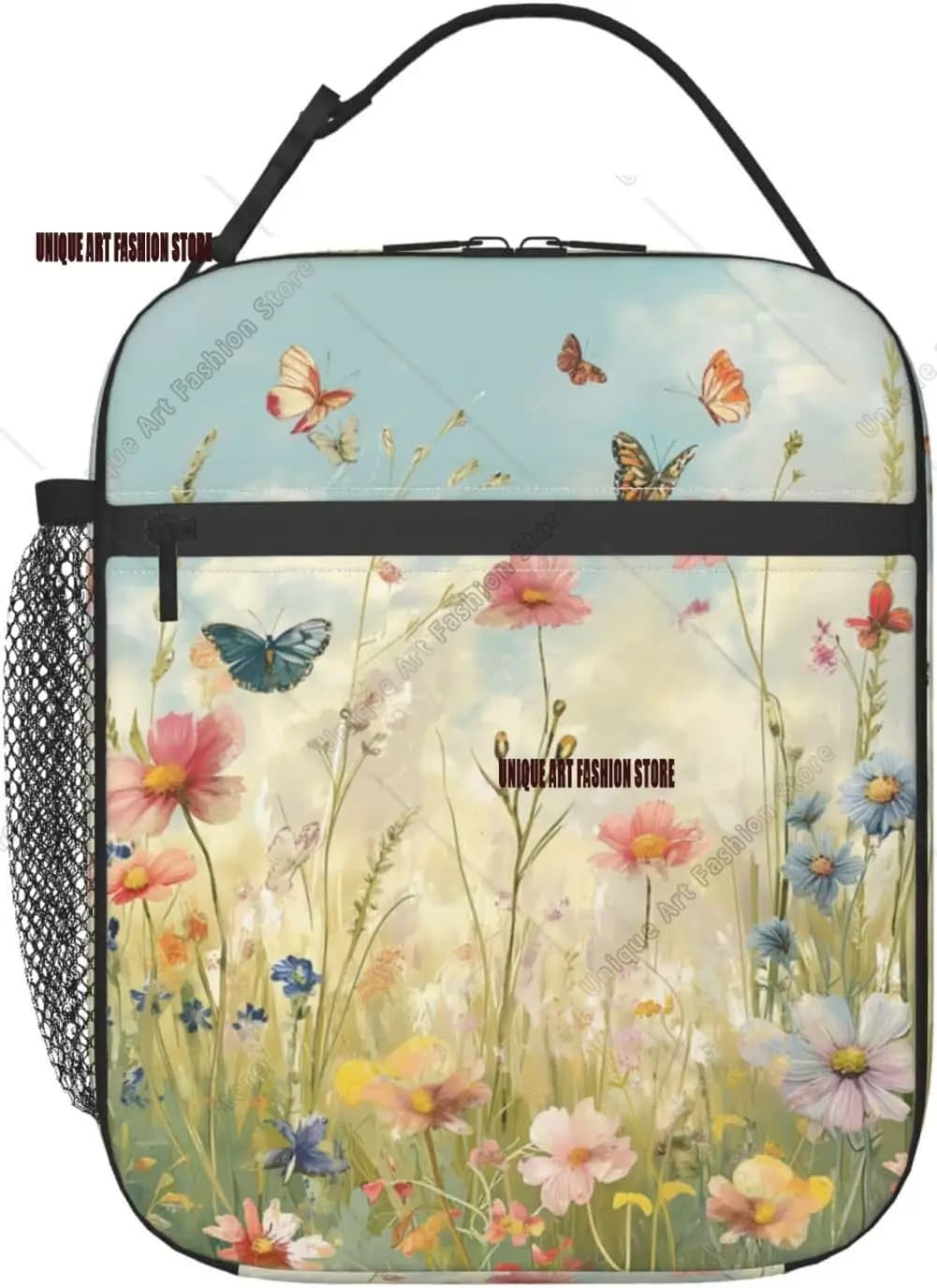 Scatola per il pranzo floreale per adulti Scatola per il pranzo con farfalla e fiori Contenitore per il pranzo riutilizzabile con dispositivo di raffreddamento isolato Regali per l'ufficio di lavoro