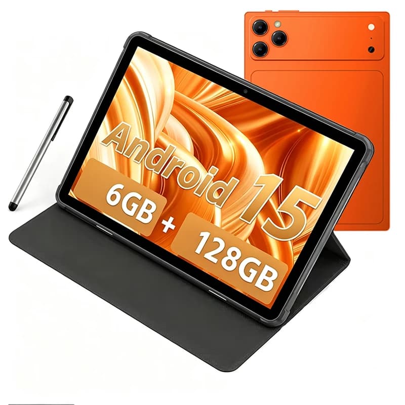 Tablet 10.1 Inch Android 15 Octa-Core 6GB RAM 128GB ROM 1280x800 IPS Tablets PC WiFi 6 Bluetooth case Set