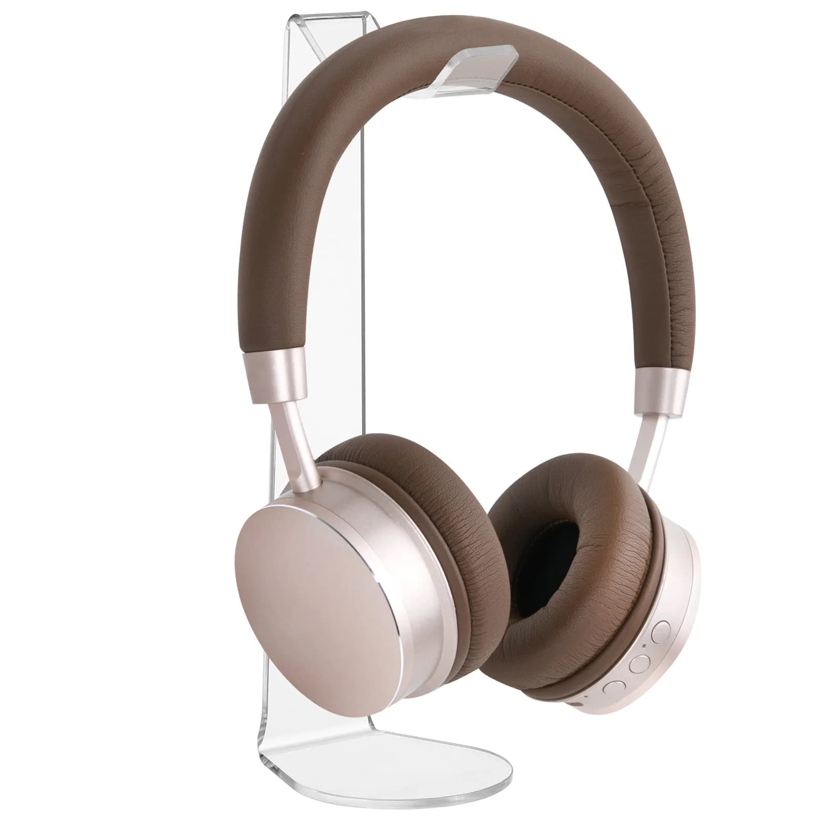 Premium Acrylic Headphone Holder Stand Desktop Hanger for Gaming Headsets Earphones Cables Adapters Space Saving Rack Universal