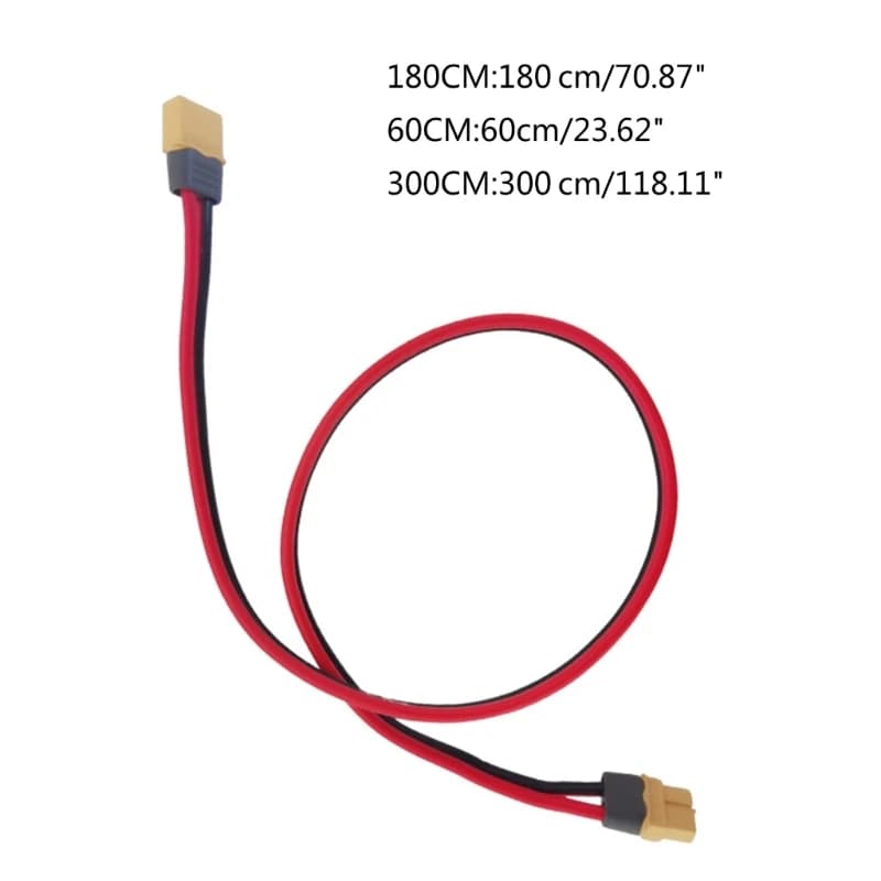 Cavo di collegamento con spina di conversione maschio femmina 12AWG XT60 con connettore batteria a filo di prolunga in silicone a 60/180/300 cm