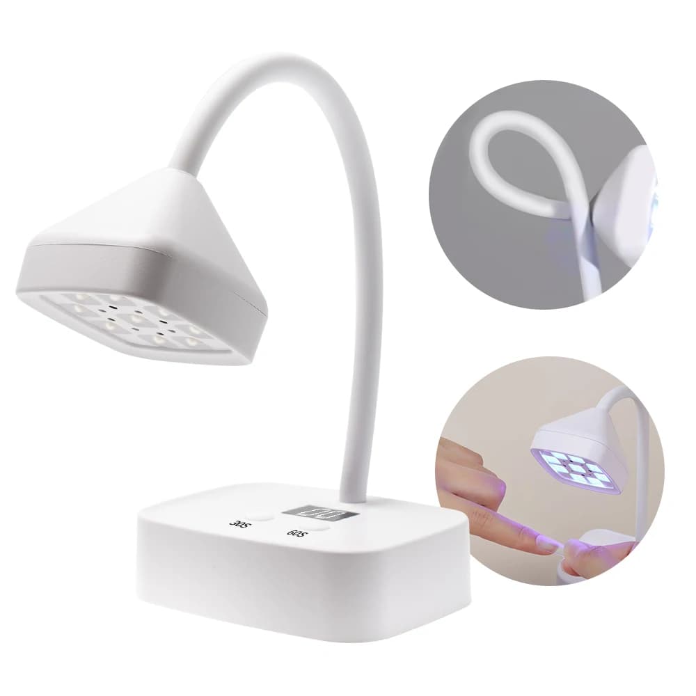 Mini LED UV lamp for rechargeable nails 27W UV light for gels portable hair dryer wireless 360 ° Swivel Polish curing lamp