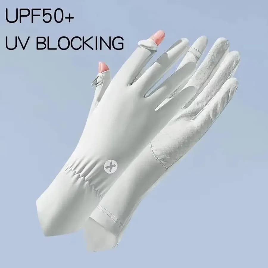 Breathable Touch Screen Women's Anti-uv Gloves for Solar Protection Ice Silk Gloves Outdoor Bike Guide Gloves