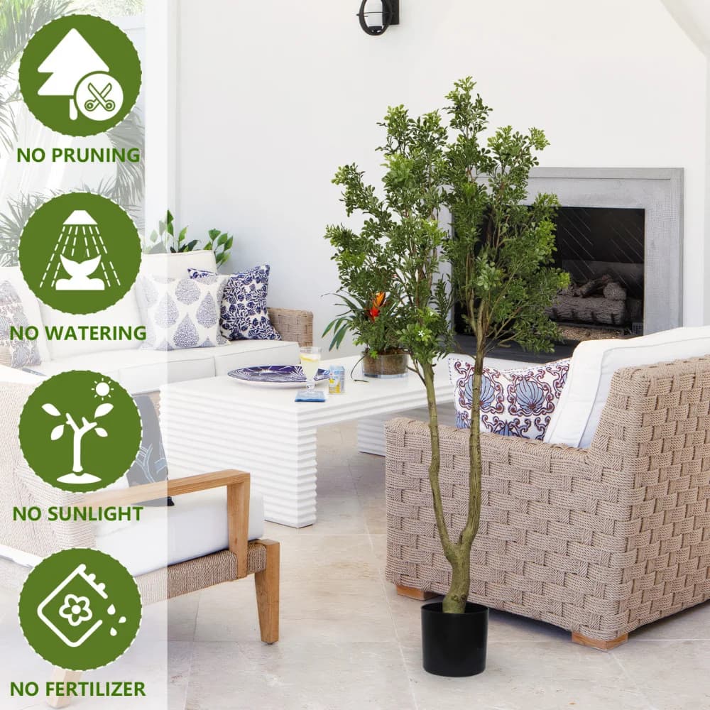 High 1.6 m Artificial Tree, Evergreen Fin Plant with Vibrant Green Sheet and Natural Tronco, Perfect for Decorations