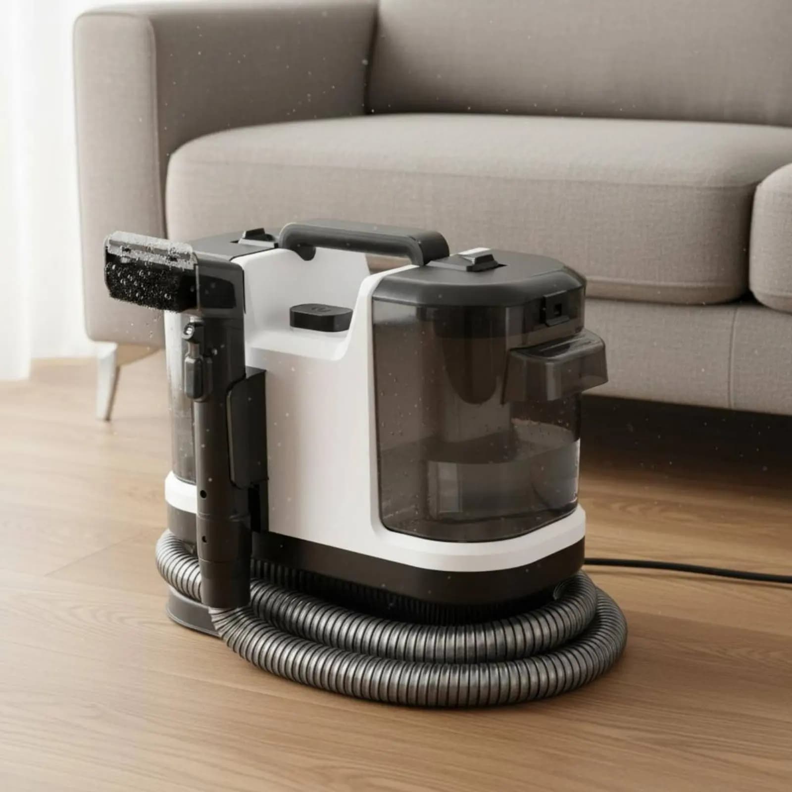 Macchina per la Pulizia di Tappezzerie, Potente Aspirapolvere per Divani, Lavamoquette, Elimina Odori, Aspiratore per Tessuti, Ideale per Interni Auto
