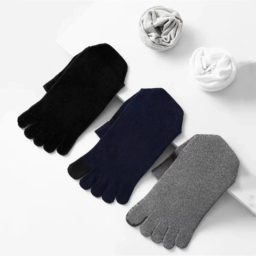 Comfortable Cotton Five Finger Socks Breathable Antibacterial Sports Socks Sweat-absorbing Mid Tube Socks Men