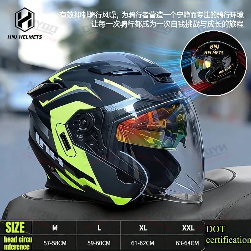 Motor helmet 3/4 Open Man's Summer for Electric Bike and Moto, 3C and DOT certified