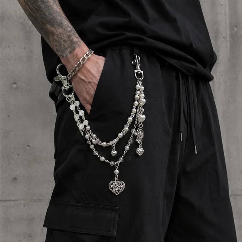 Layered Chain Handbag Pendant for Purse Charm Cross Heart Star Design 3D Texture Sturdy Alloy Easy Attach Backpack Keychain Gift