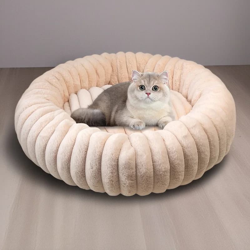 Caldo peluche letto per animali domestici rotondo nido per cani e gatti morbido cuscino in pile invernale accogliente piccolo medio grande tappetino per animali confortevole