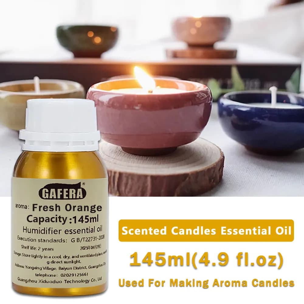 GAFERA 145ml (4.9 fl.oz) Olio Essenziale Fresco di Arancia/Gelsomino - Per la Creazione di Candele Aromaterapiche, Sapone Fatto a Mano e Umidificatori