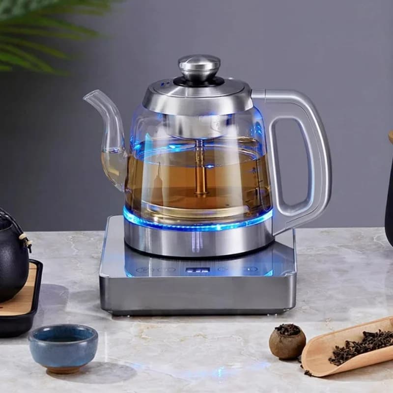 220V Stainless Steel Glass Electric Kettle 1.2L/1.5L Automatic Water Boiler Borosilicate Glass Tea Maker Desktop Household Pot