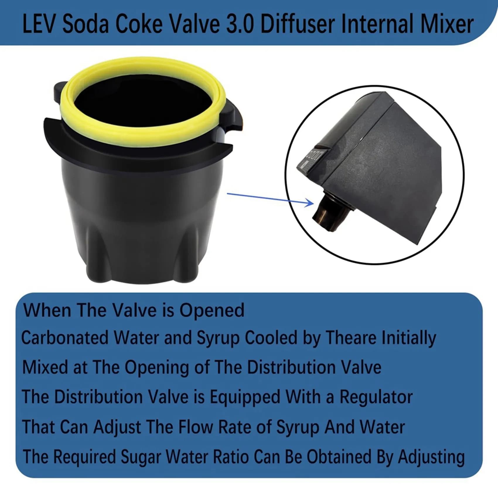 AB43-LEV 3.0 soda valve, 28545 nozzle, 28368 diffuser, internal mixer part, for casting machine, internal and external spare valves, set of 4