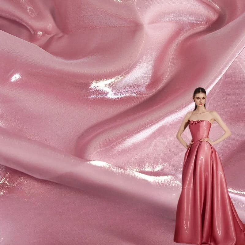 5Meters/Lot High Quality Polyester Fabric Stage Costumes Reflective Bridal Dress Material Solid Satin Fabrics 150cm Width