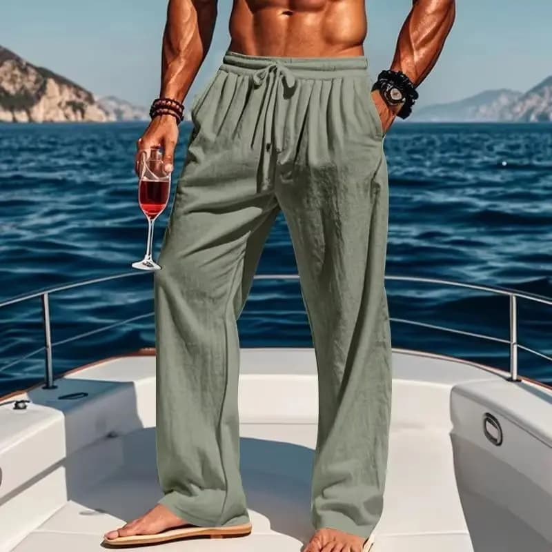 Men's Yoga Pants in 8 Color Breathable Linen, Casual Sporty Style for Spring/Summer 2026, European and American style