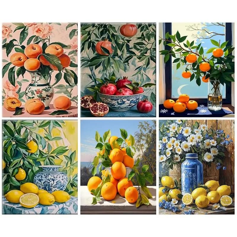 1pc frameless Modern Diy Painting By Numbers With Fruit Landscape Handpainted Acrylic Paint By Numbers For Home Decors