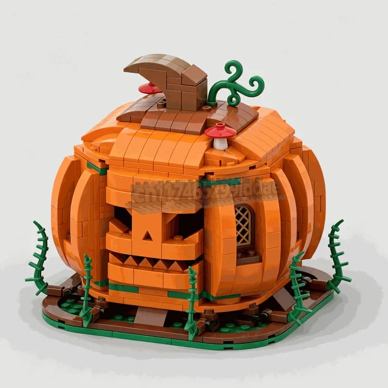 533Parts Halloween Pumpkin House MOC Creative Building Blocks Model Spooky Scene DIY Assembly Educational Toy Gifts Collection