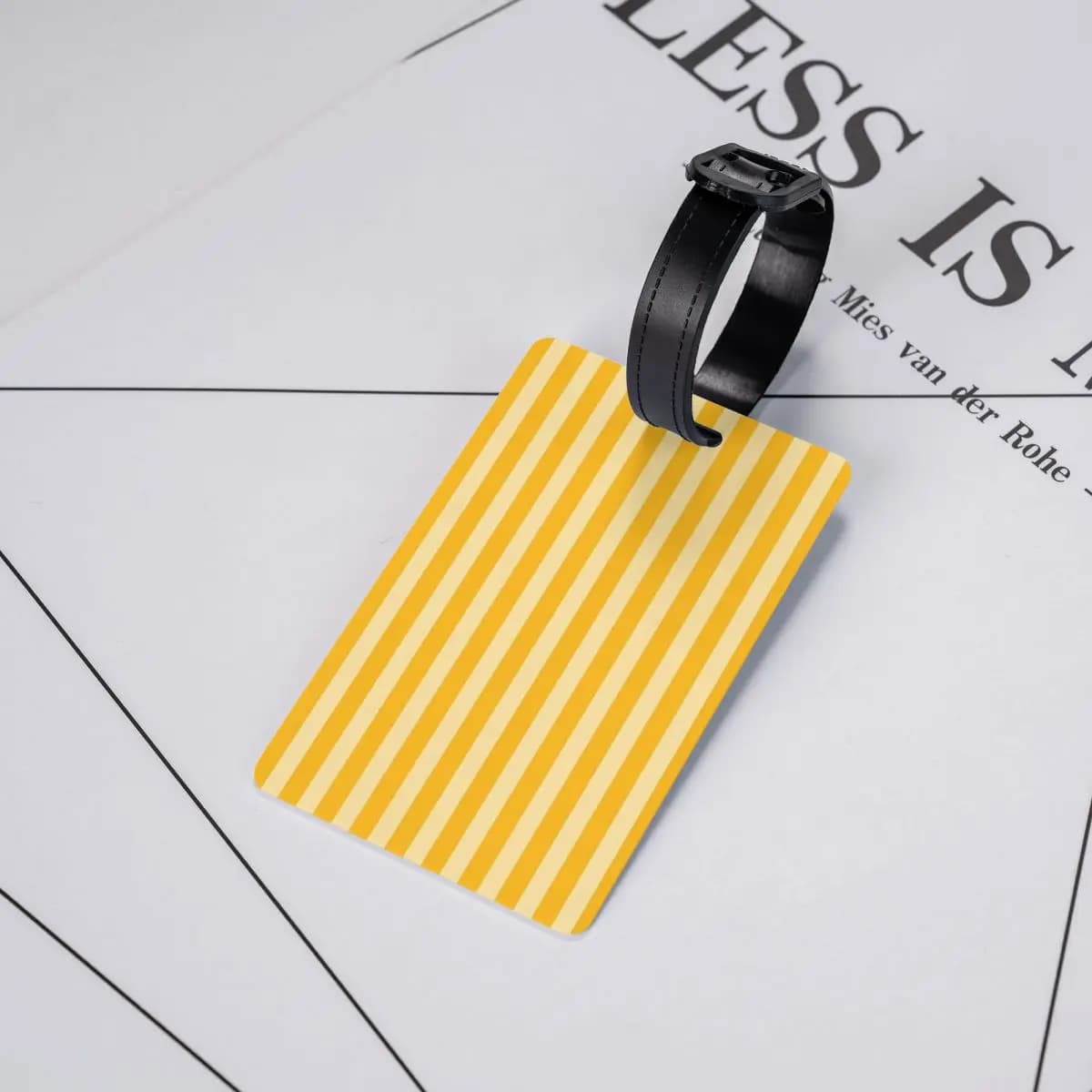 Etichette per Bagagli a Righe Verticali Gialle, Accessori per Valigie, Tag per Bagaglio da Viaggio, Porta Etichetta con Spazio per Nome e Indirizzo