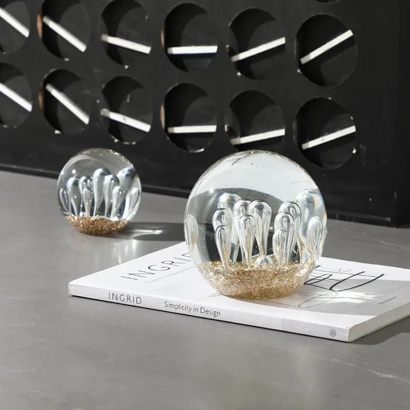 Moderna e Semplice Lampada a Sfera in Vetro Dorato, Ornamento di Lusso, Modello di Design per Soggiorno, Vetrina del Vino, Scrivania, Accessorio Creativo per la Casa