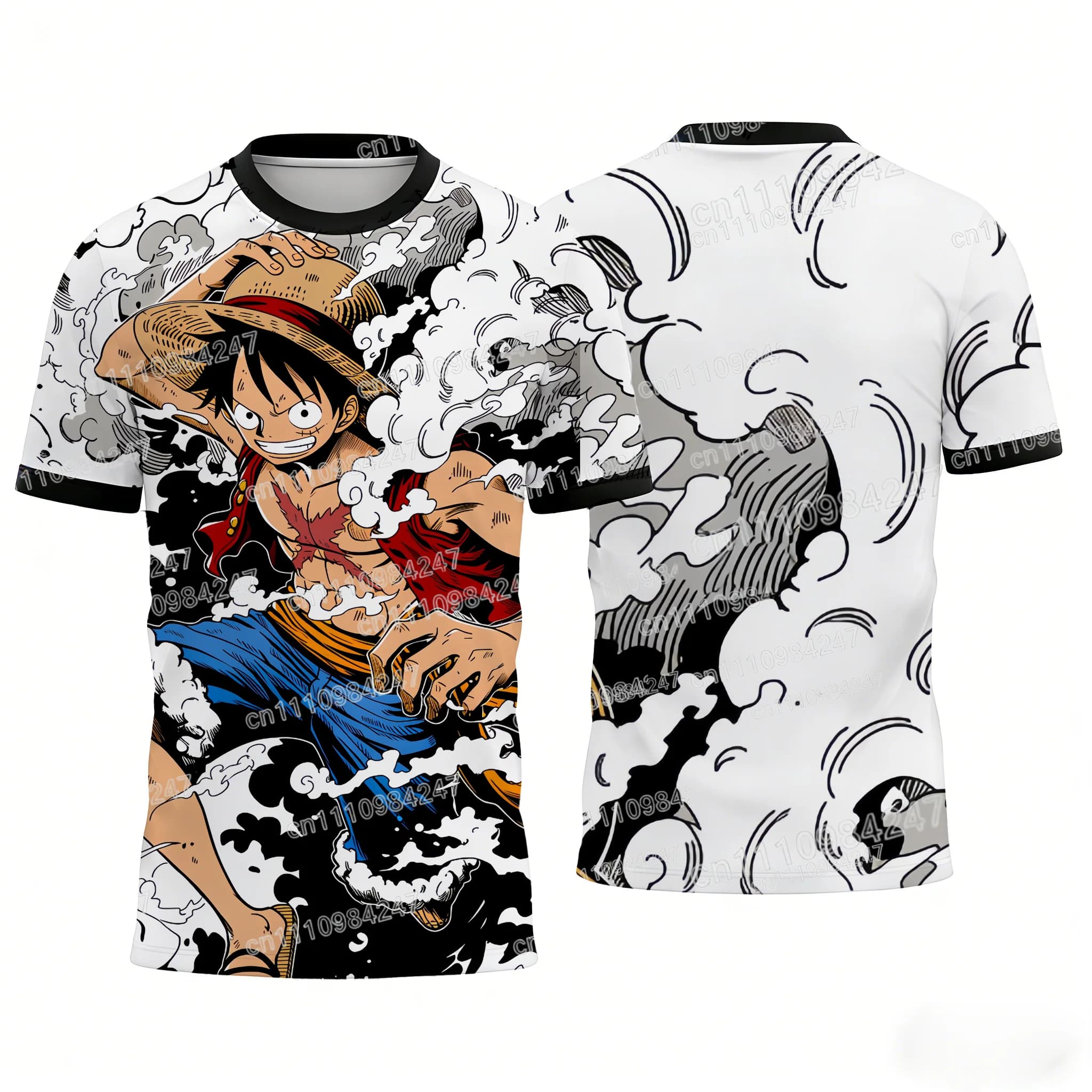 Nuova T-shirt 3D One Piece Luffy Gear 5 2026, Maglietta Unisex Casual a Maniche Corte, Top Estivo alla Moda per Uomini, Donne e Bambini, Abbigliamento Sportivo