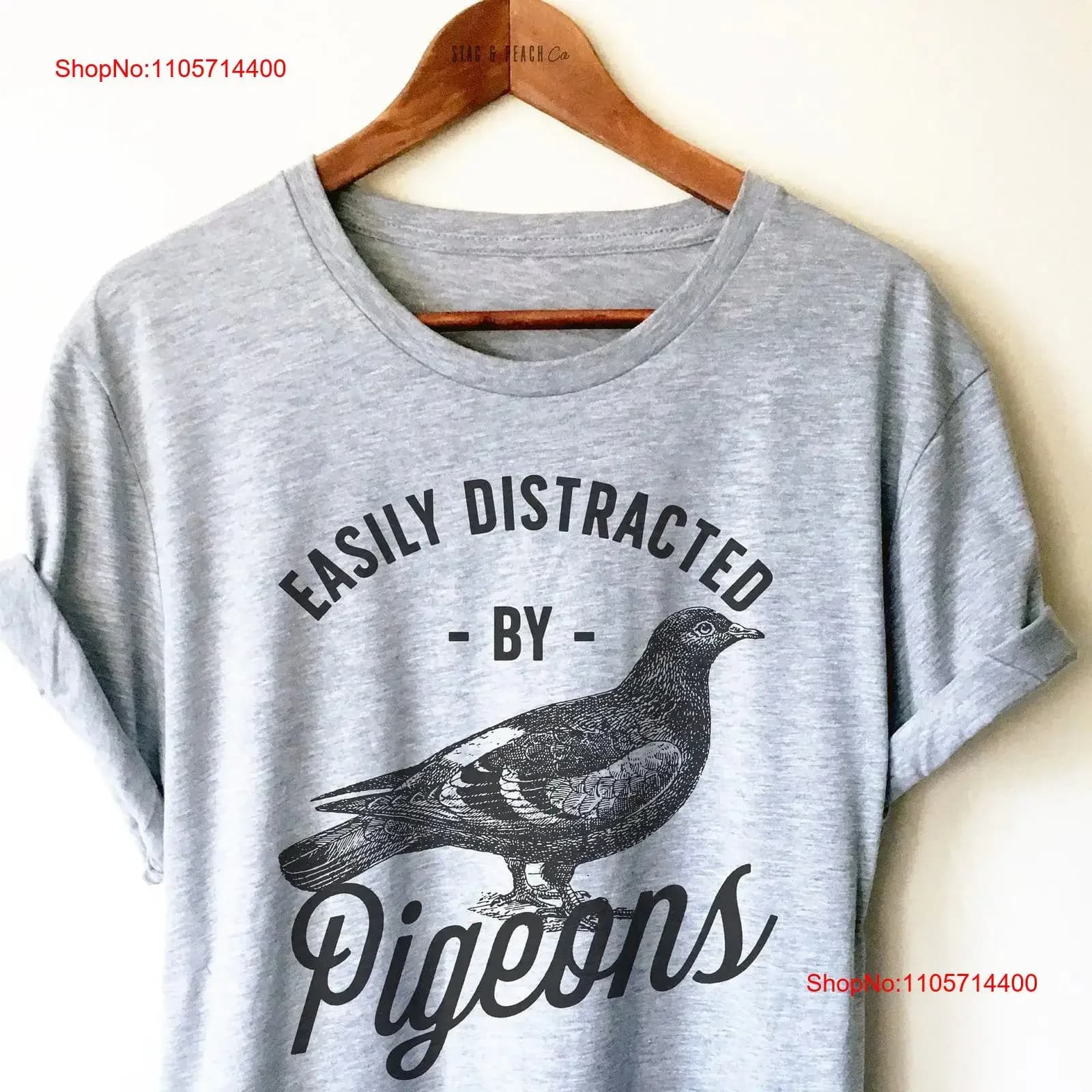 Easily Distracted By Pigeons T Shirt Bird Lover Pigeon Keeper Fancier Watching Sporting vintage Washed Top For Everyday Wear
