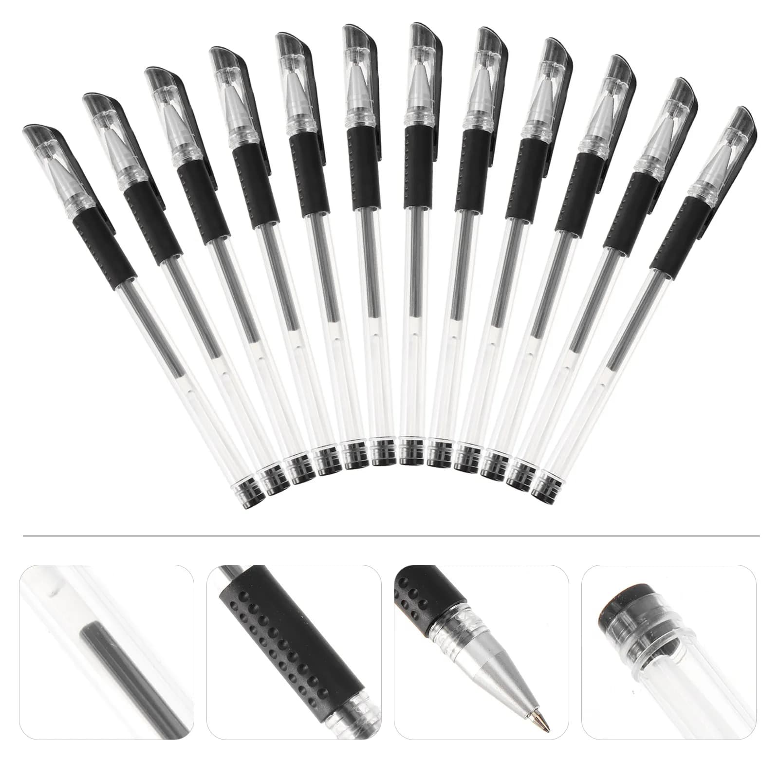 Set di 12 Penne Gel da 0,5mm, Design Minimalista, Scrittura Fluida, Impugnatura Confortevole, Senza Affaticamento, per Scuola, Ufficio e Casa