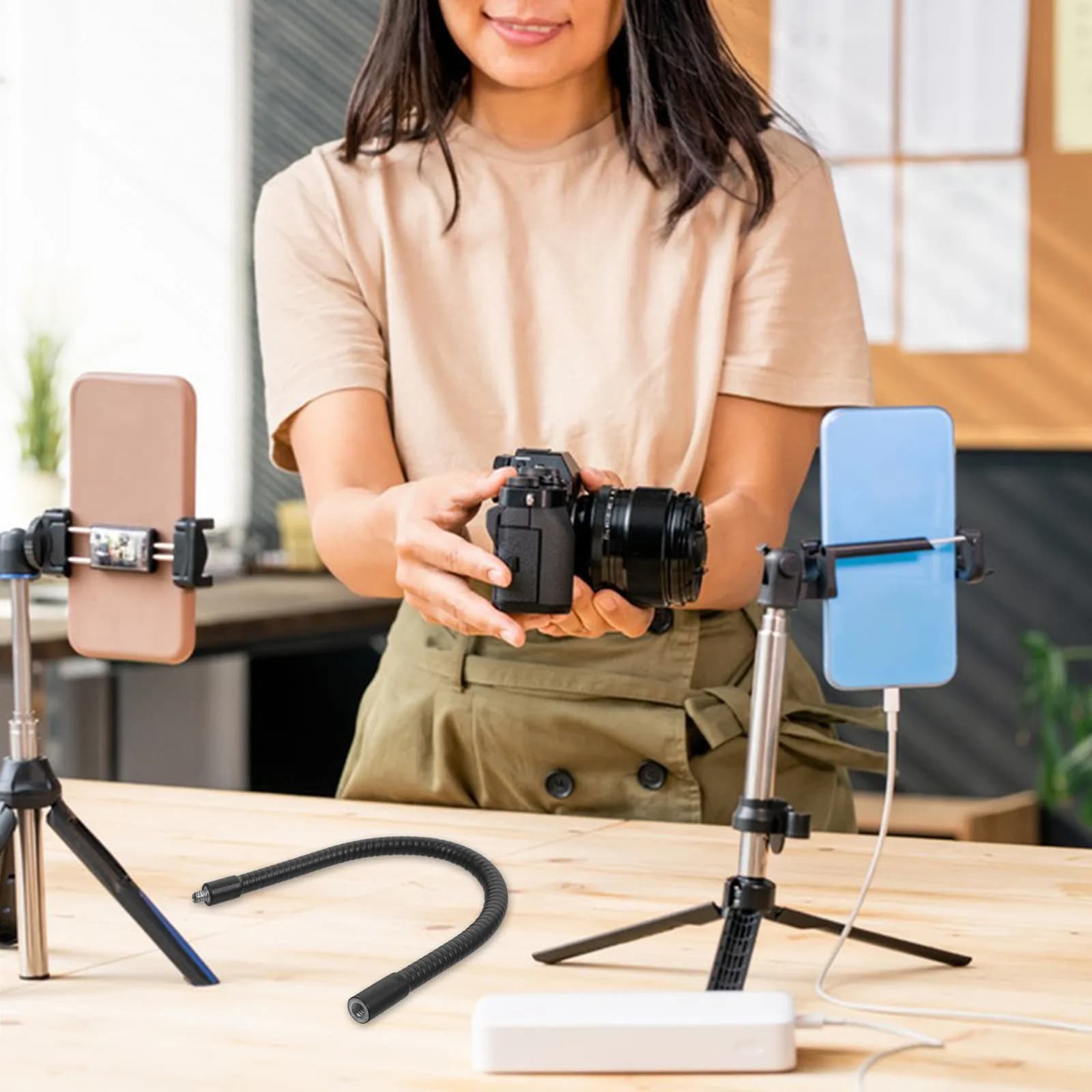 Desk Microphone Support with Foldable Metal Extensible Auction