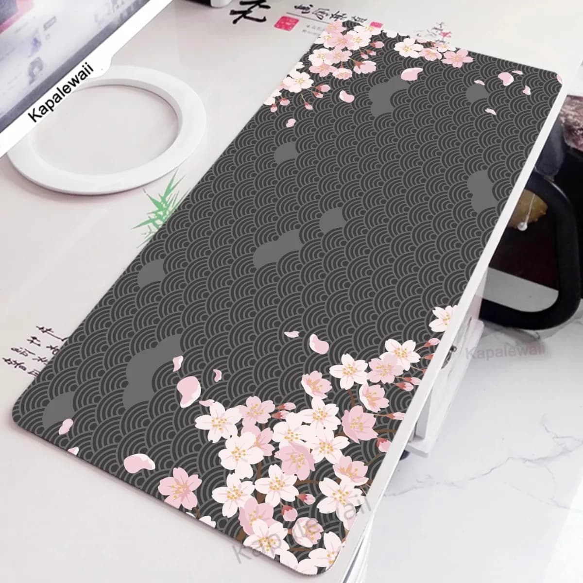 Tappetino per Mouse da Gaming a Tema Sakura Giapponese, Antiscivolo in Gomma, per PC, Laptop, Ufficio e Casa