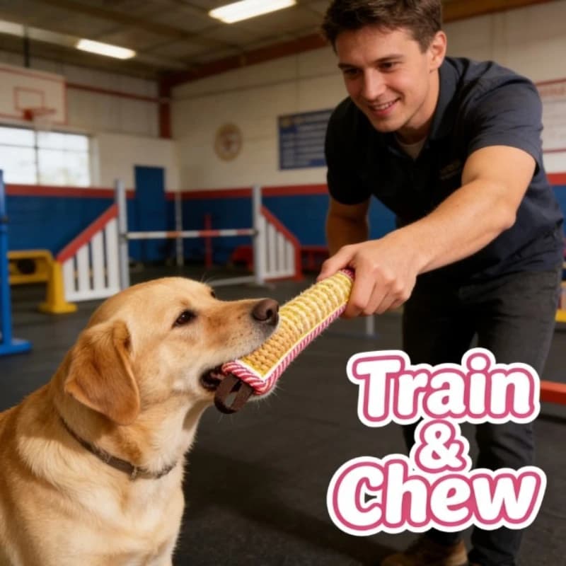 Bastone da Morso in Juta Resistente per Addestramento Cani, Gioco di Tiro e Porta, Attrezzatura per l'Addestramento alla Resistenza al Morso per Cani da Lavoro
