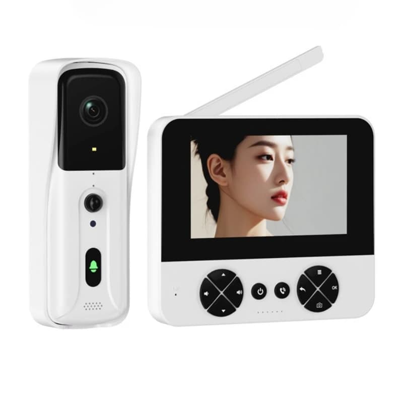 Campanello senza fili Telecamera Visione notturna HD Schermo LPS da 4,3 pollici Videocitofono a 2 vie Campanello per porta Campanello domotico impermeabile