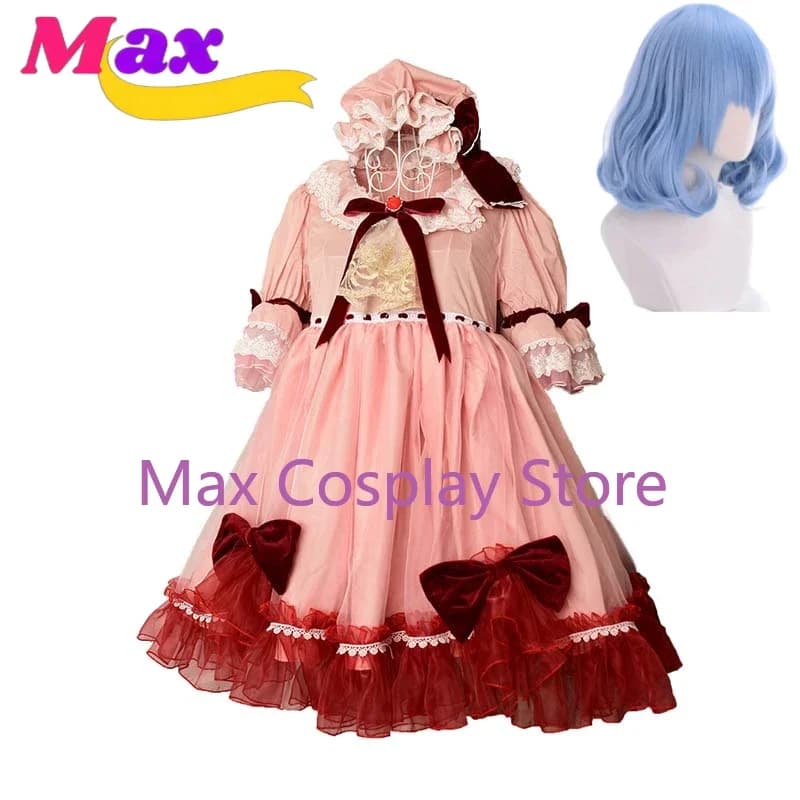 Max Cosplay Remilia Scarlet Costume Dress + Hat Custom Size DF