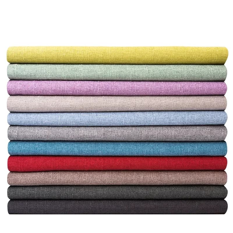 Sofa Fabric Slub Cotton Linen Thick Table Cloth Solid Color Canvas Old Coarse Curtain Head Home Textile Sewing Material