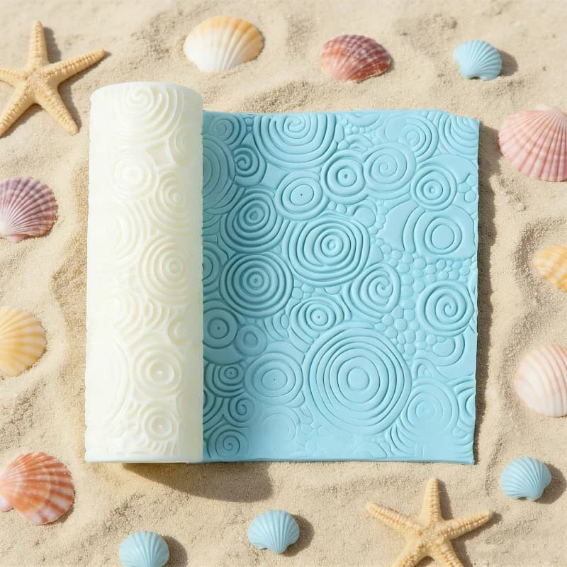 Rullo per Texture in Argilla a Spirale, Stampo Cilindrico con Motivo Circolare 3D per Creazione di Orecchini e Gioielli in Argilla Polimerica