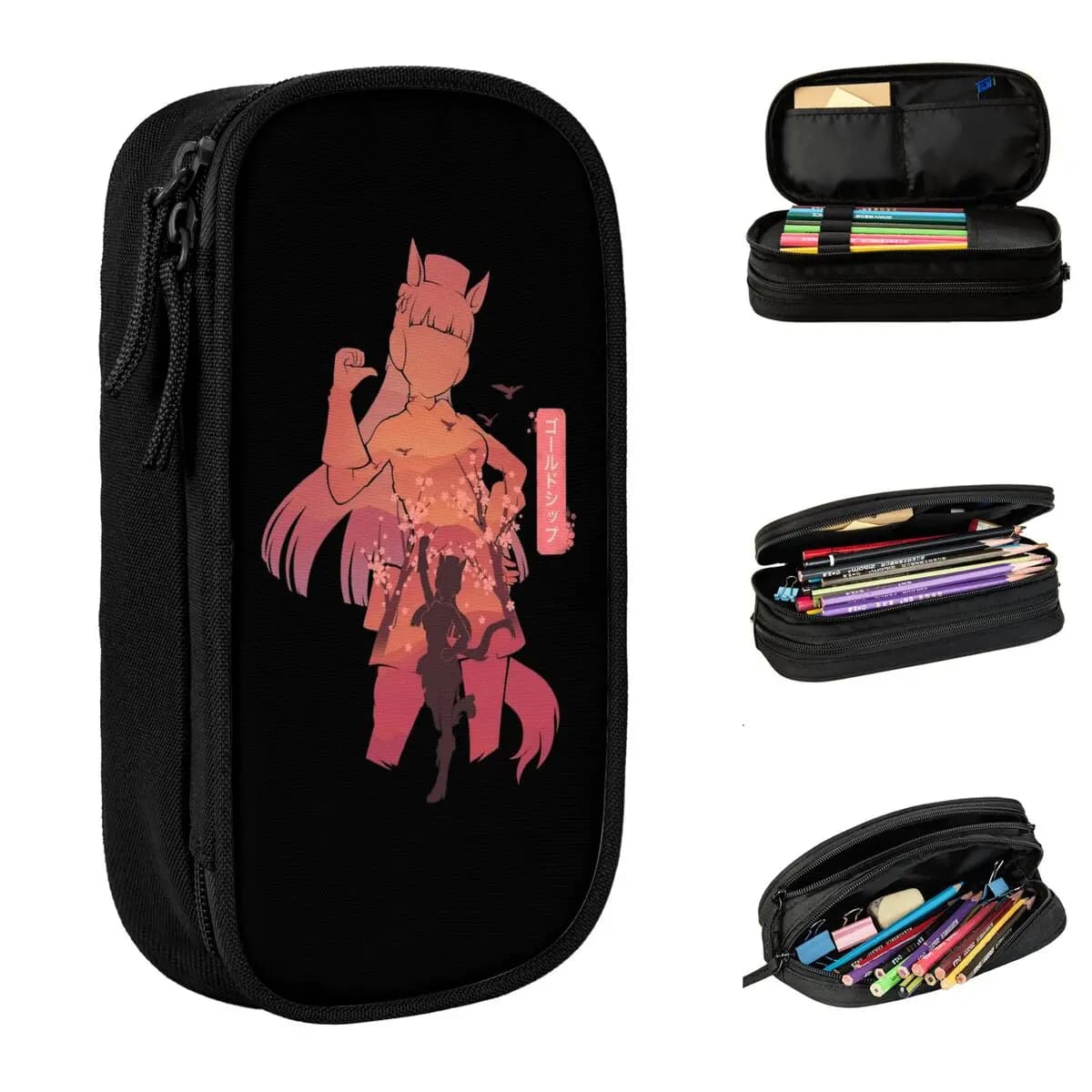 Nuovi Astucci per Matite Gold Ship Uma Musume Anime, Portapenne per Studenti, Grandi Borse Portaoggetti, Accessori e Regali per la Scuola