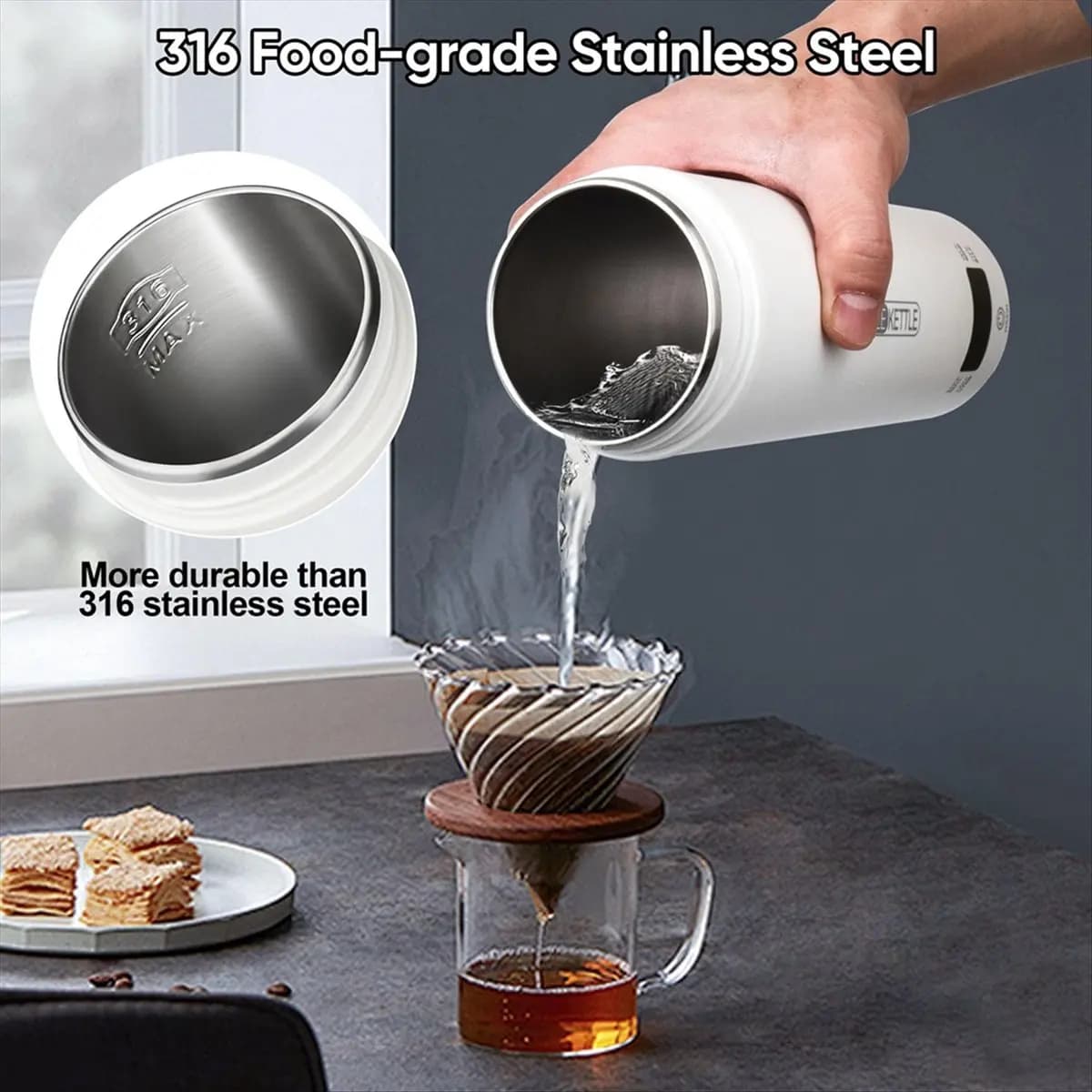 【BRAND NEW】Travel Electric Kettle Portable Mini Kettle Portable Electric Hot Water Cup Small Electric Hot Water Cup Kettle UK Pl