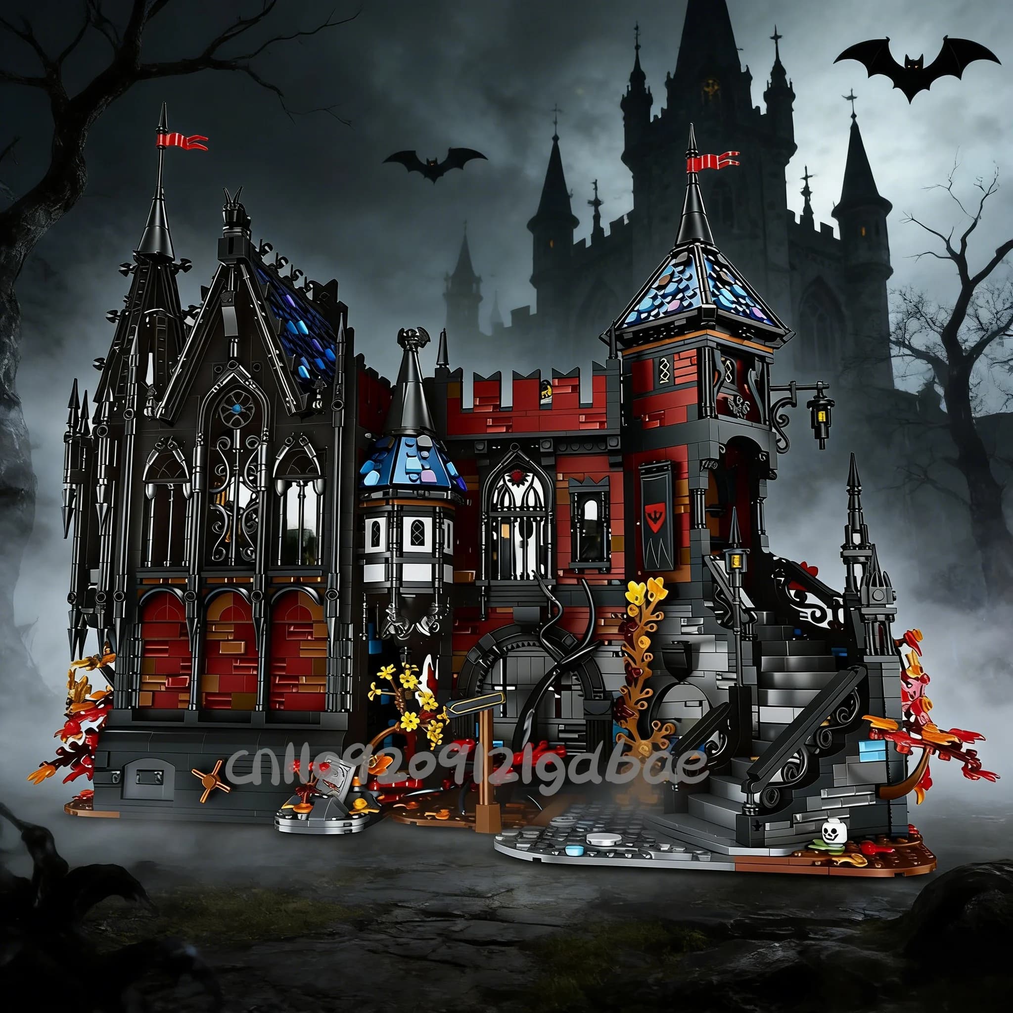 Nuovo modello 2026 di Halloween City, modello Moc Transylon Street View, bestseller, modello d'avventura fai da te, giocattolo creativo, puzzle, regalo, mattoncini