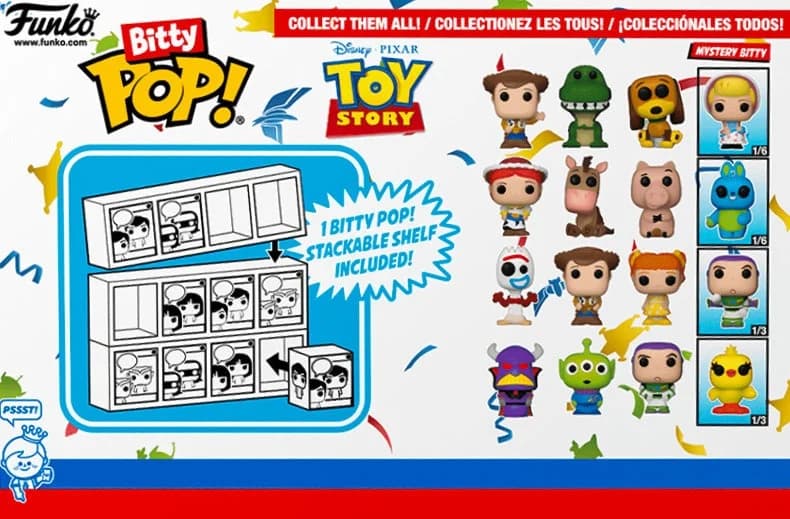 Funko Bitty Pop Toy Story Woody Rex Slinky Dog Mystery Mini Vinyl Figure 4 Pack Collectible Desktop Decoration Gift
