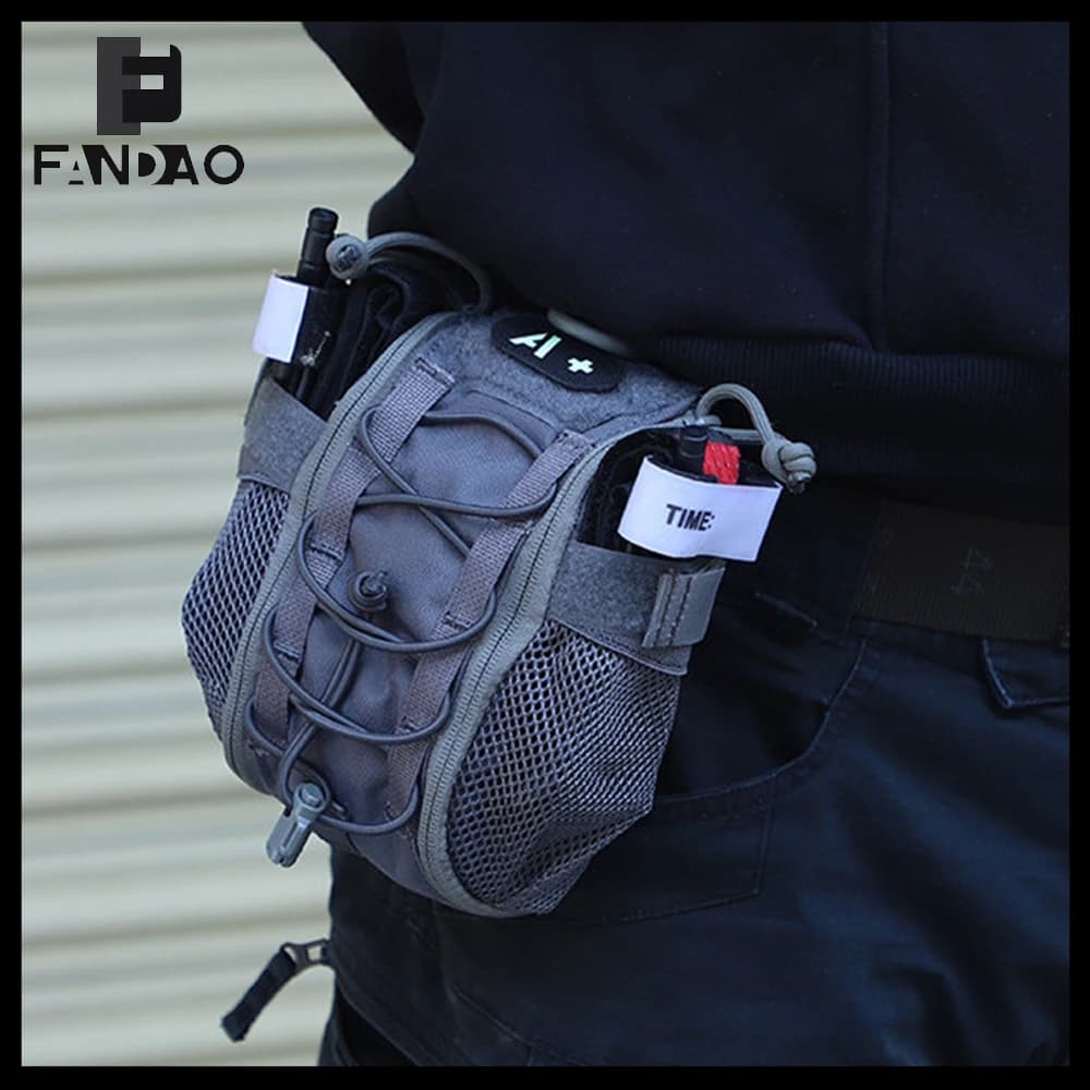 Kit Medico Tattico EDC, Borsa di Pronto Soccorso MOLLE per Esterni, IFAK a Sgancio Rapido, Tasca di Sopravvivenza per Campeggio, per Gilet, Cintura e Zaino