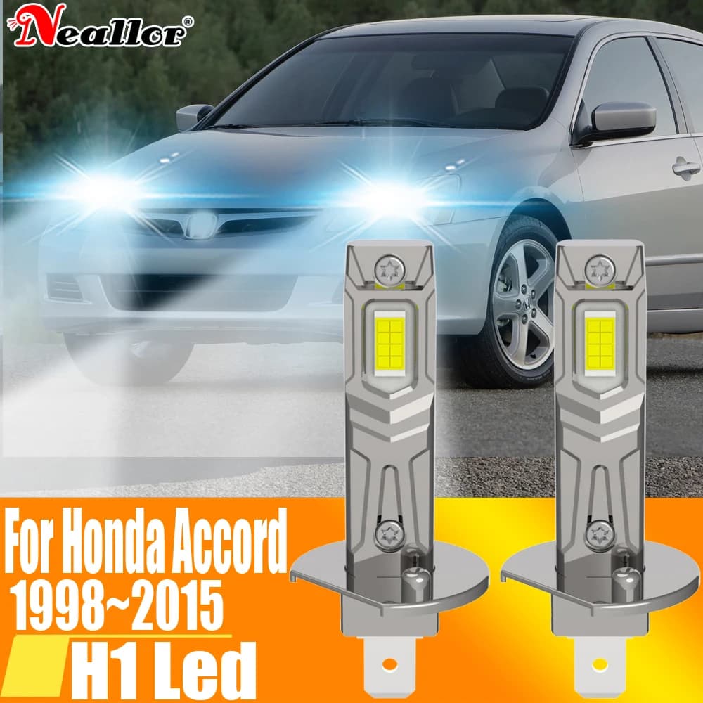 2x H1 Led Light Canbus Bulb Car Headlight High Power Auto Fog Diode Moto Driving Running Lamp 12V 55W per Honda Accord 1998 ~ 2015